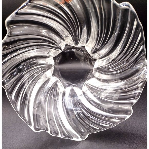 Vintage Centerpiece Bowl Crystal Mikasa Belle Epoque Germany 1980s Vintage 8 In - Picture 5 of 12